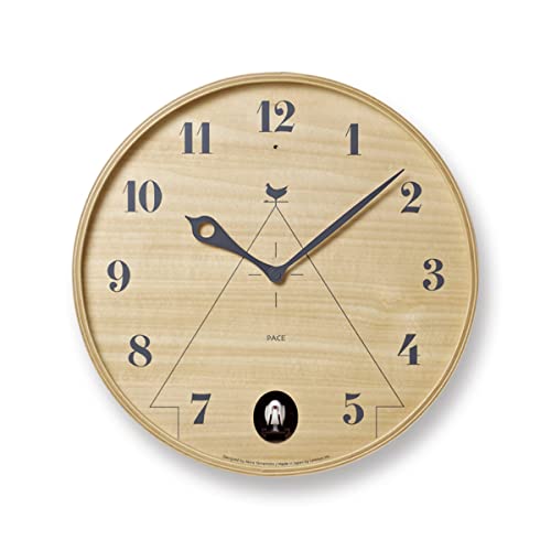 Lemnos Kuckucksuhr PACE/Designer Cuckoo Clock aus Japan/Kuckucksuhr mit Batterie und Lichtsensor/Vogeluhr aus Holz/Kuckucksuhr modern Design - Farbe Natur von Lemnos