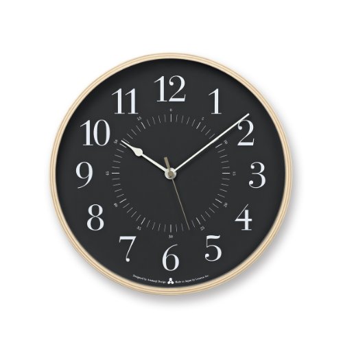 Lemnos Wanduhr Awa Clock-Toki/Designer Wanduhr ohne Tickgeräusche aus Japan/Wanduhr modern mit schleichender Sekunde/Küchenuhr, Uhr Wohnzimmer/Clock – Farbe schwarz Lemnos Wanduhr Awa Clock-Toki/Designer Wanduhr ohne Tickgeräusche aus Japan/Wanduhr modern mit schleichender Sekunde/Küchenuhr, Uhr Wohnzimmer/Clock – Farbe schwarz von Lemnos