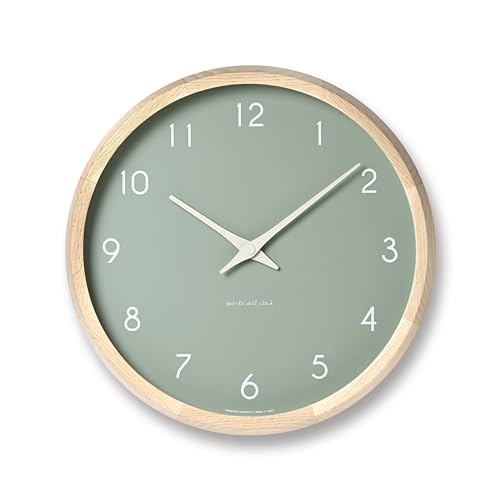 Lemnos Wanduhr Campagne Couleur grün/Designer Wanduhr ohne Tickgeräusche aus Japan/Wanduhr modern mit schleichender Sekunde/Küchenuhr, Uhr Wohnzimmer/Clock - Farbe grün Lemnos Wanduhr Campagne Couleur grün/Designer Wanduhr ohne Tickgeräusche aus Japan/Wanduhr modern mit schleichender Sekunde/Küchenuhr, Uhr Wohnzimmer/Clock - Farbe grün von Lemnos