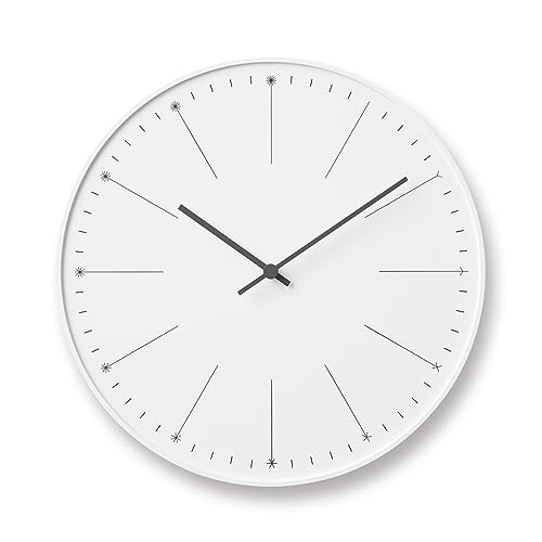 Lemnos Wanduhr Dandelion/Große Designer Wanduhr ohne Tickgeräusche aus Japan/Wanduhr modern mit schleichender Sekunde/Küchenuhr, Uhr Wohnzimmer oder Büro - Weiß Lemnos Wanduhr Dandelion/Große Designer Wanduhr ohne Tickgeräusche aus Japan/Wanduhr modern mit schleichender Sekunde/Küchenuhr, Uhr Wohnzimmer oder Büro - Weiß von Lemnos