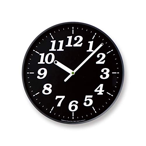 Lemnos Wanduhr Dot Clock/Große Designer Wanduhr ohne Tickgeräusche aus Japan/Wanduhr modern mit schleichender Sekunde/Küchenuhr, Uhr Wohnzimmer oder Büro - Schwarz von Lemnos
