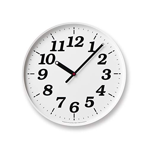 Lemnos Wanduhr Dot Clock/Große Designer Wanduhr ohne Tickgeräusche aus Japan/Wanduhr modern mit schleichender Sekunde/Küchenuhr, Uhr Wohnzimmer oder Büro - Weiß von Lemnos