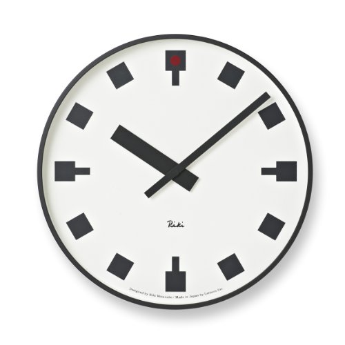 Lemnos Wanduhr Riki Hibiya no Tokei/Designer Wanduhr ohne Tickgeräusche aus Japan/Wanduhr modern mit schleichender Sekunde/Küchenuhr, Uhr Wohnzimmer/Clock - Groß von Lemnos