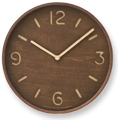 Lemnos Wanduhr Thomson Braun/Wanduhr Holz aus Japan/Designer Wanduhr ohne Tickgeräusche/Wanduhr modern mit schleichender Sekunde/Küchenuhr, Uhr Wohnzimmer/Clock Lemnos Wanduhr Thomson Braun/Wanduhr Holz aus Japan/Designer Wanduhr ohne Tickgeräusche/Wanduhr modern mit schleichender Sekunde/Küchenuhr, Uhr Wohnzimmer/Clock von Lemnos