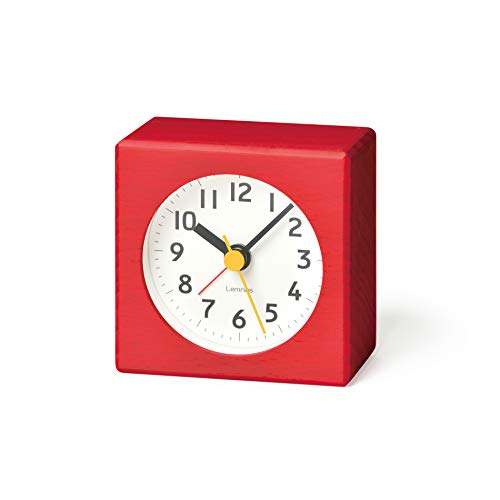 Lemnos Wecker Analog Ohne Ticken - Reisewecker in Japanischer Qualität Aus Holz Gefertigt - Batteriebetrieben - Farbe Rot Lemnos Wecker Analog Ohne Ticken - Reisewecker in Japanischer Qualität Aus Holz Gefertigt - Batteriebetrieben - Farbe Rot von Lemnos