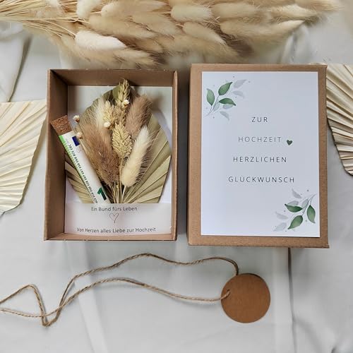 Lemodie Geldgeschenk Hochzeit – Hochzeitsgeschenk mit Trockenblumen und Reagenzglas – Geldgeschenke – hochzeitsgeschenke für brautpaar – Hochzeitskarte Geldgeschenk von Lemodie