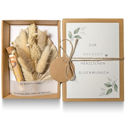 Geldgeschenk Hochzeit – Hochzeitsgeschenk mit Trockenblumen und Reagenzglas – Geldgeschenke – hochzeitsgeschenke für brautpaar – Hochzeitskarte Geldgeschenk von Lemodie