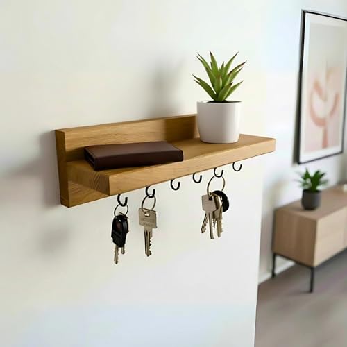 Lemodie Schlüsselbrett mit Ablage Holz Eiche – 6 Schlüsselhaken – Moderner Schlüsselhalter Wand – Schlüsselleiste zur Schlüsselaufbewahrung – Schlüsselboard – Key Holder 28x10cm Lemodie Schlüsselbrett mit Ablage Holz Eiche – 6 Schlüsselhaken – Moderner Schlüsselhalter Wand – Schlüsselleiste zur Schlüsselaufbewahrung – Schlüsselboard – Key Holder 28x10cm von Lemodie