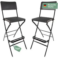 Barhocker mit Lehne, klappbare Barstühle als 2er Set, Küchenhocker Sitzfläche in Rattanoptik Barhocker mit Lehne, klappbare Barstühle als 2er Set, Küchenhocker Sitzfläche in Rattanoptik von Lemodo