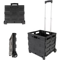 Einkaufstrolley, Transporttrolley, faltbarer Transportwagen, fahrbare Transportbox schwarz Einkaufstrolley, Transporttrolley, faltbarer Transportwagen, fahrbare Transportbox schwarz von Lemodo