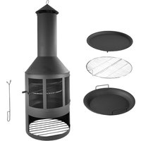 Gartenkamin mit Grillrost und Pfanne von Lemodo