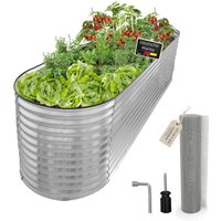 Hochbeet Metall oval 320x80x78cm silber, Pflanzbeet wetterfest, Gartenbeet Hochbeet Metall oval 320x80x78cm silber, Pflanzbeet wetterfest, Gartenbeet von Lemodo