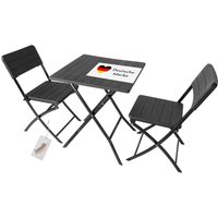 Klappbares Balkonmöbel Set 3-teilig, 2x Balkonstühle + 1x Balkontisch, Holzoptik von Lemodo