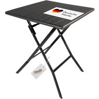 Klapptisch in Holz-Optik, Balkontisch mit Tischplatte 62 x 62 cm (L x B), schwarz von Lemodo