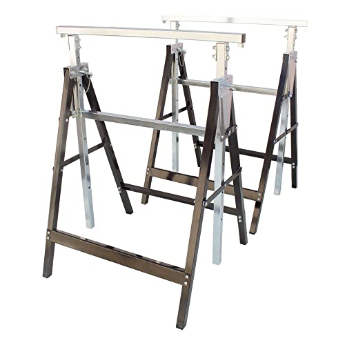 LEMODO Arbeitsbock 2er Set | Gerüstbock höhenverstellbar | Klappbock mit 200 kg Tragkraft | Unterstellbock in 80-130 cm höhenverstellbar | 7-fach verstellbar von Lemodo