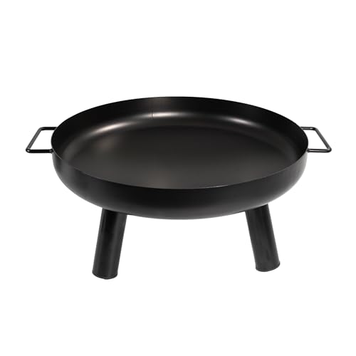 LEMODO Feuerschale für den Garten, Feuerstelle für Terrasse oder Balkon, Feuerschale 60 cm, Feuerkorb mit Zwei Griffen und DREI Standbeinen, Fire Pit Outdoor von Lemodo