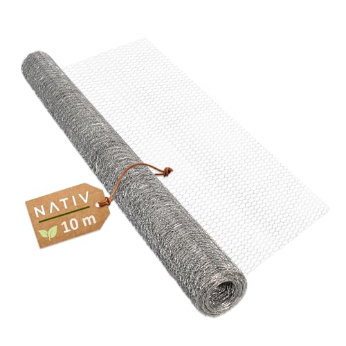 LEMODO Maschendraht-Zaun 100cm hoch, Hasendraht, Kaninchendraht mit 13 mm Maschengröße, Wühlmausgitter aus Sechseckgeflecht, stabiler Drahtzaun, Hühnerzaun mit 10 m Länge (silber, 10m) LEMODO Maschendraht-Zaun 100cm hoch, Hasendraht, Kaninchendraht mit 13 mm Maschengröße, Wühlmausgitter aus Sechseckgeflecht, stabiler Drahtzaun, Hühnerzaun mit 10 m Länge (silber, 10m) von Lemodo