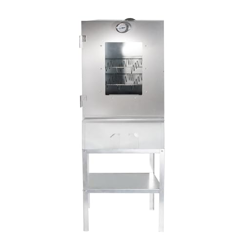 LEMODO Räucherofen 80x39,5x27,5 cm mit umfangreichem Zubehör, Räucherschrank und Räucherschnecke, Kalträucherofen mit großer Räucherkammer, Tischräucherofen mit Thermometer (mit Untergestell) von Lemodo