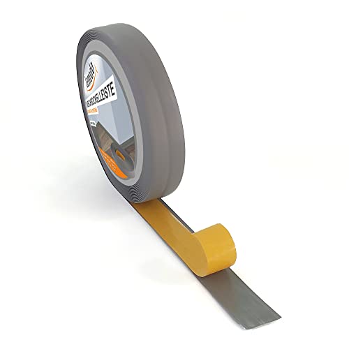 LEMODO Weichsockelleiste selbstklebend 18 + 18 mm (36 mm Gesamtbreite) | Winkelleiste aus PVC | Abschlussleiste auf der Rolle | Als Knickwinkelleiste oder Flachleiste einsetzbar (dunkelgrau, 25m) von Lemodo