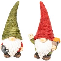 2er Set Wichtel 42,5 cm hoch, Dekofiguren aus Magnesia von Lemodo