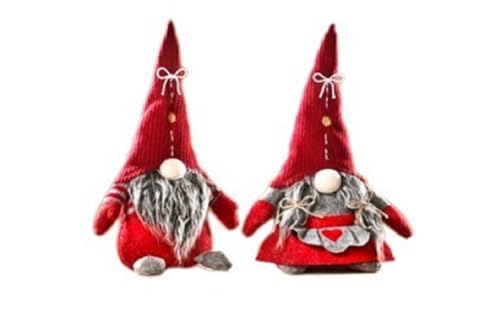 Lemodo Deko-Wichtel, 2er Set, 33cm hoch, Dekofigur Zwerg, Weihnachten von Lemodo