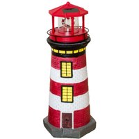 Lemodo Gartendeko Leuchtturm mit Solar rot/weiß, handbemalte Gartenfigur 37 cm hoch Lemodo Gartendeko Leuchtturm mit Solar rot/weiß, handbemalte Gartenfigur 37 cm hoch von Lemodo