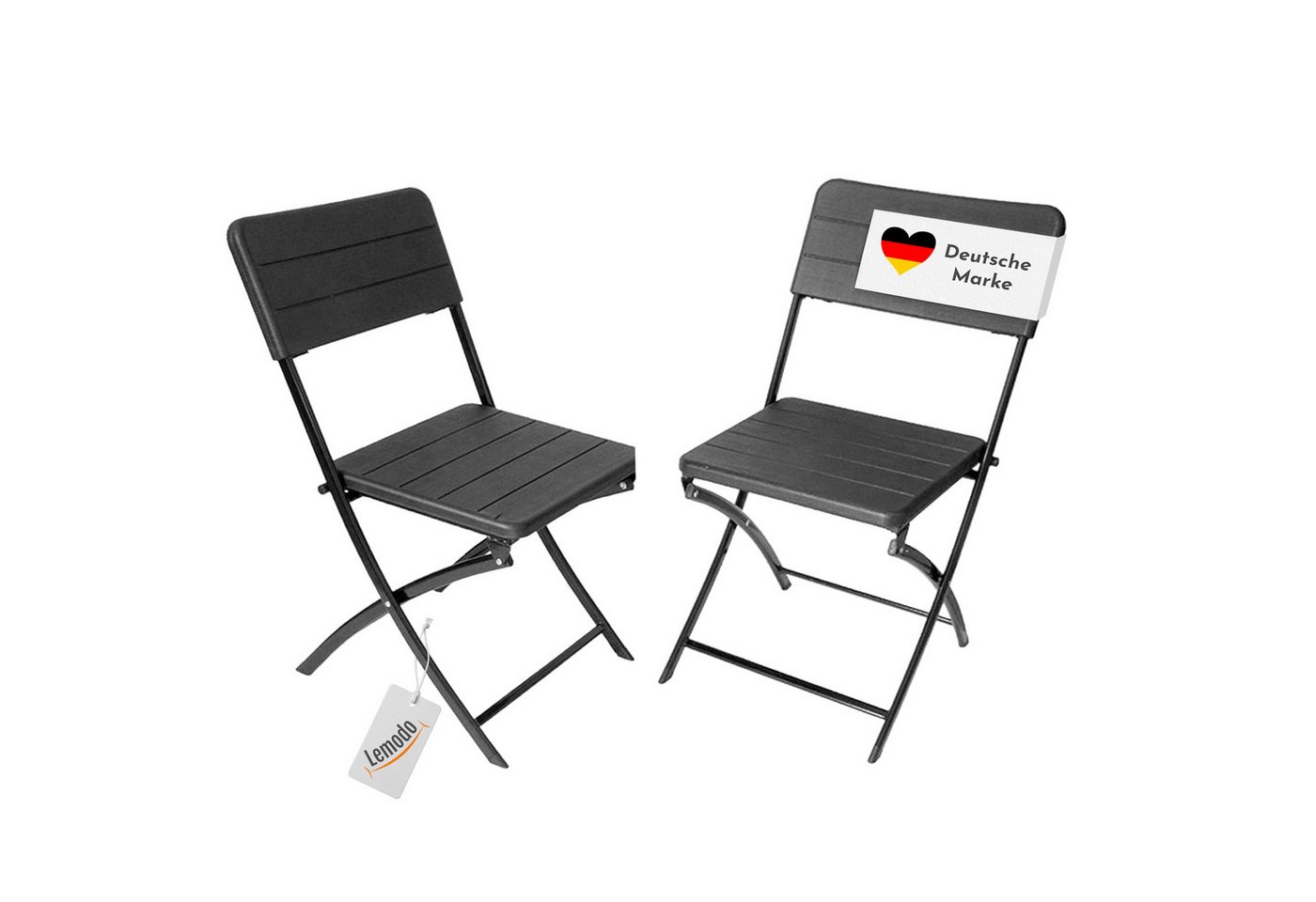 Lemodo Klappstuhl Klappstuhl 2er Set, Gartenstuhl mit Oberfläche, wetterfest, 2er Set, praktischer Tragegriff in der Lehne von Lemodo