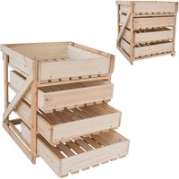 Lemodo Obstkiste mit 4 Schubladen, Gemüsekiste aus Holz von Lemodo