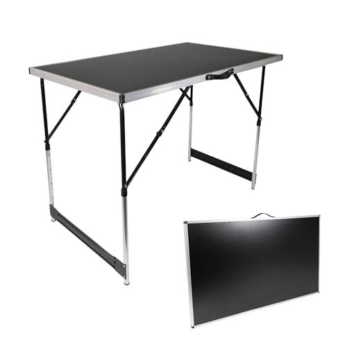 Lemodo Tapeziertisch klappbar, Arbeitstisch, Mehrzwecktisch höhenverstellbar, Flohmarkttisch 100x60 cm, Multifunktionstisch bis 40kg belastbar von Lemodo