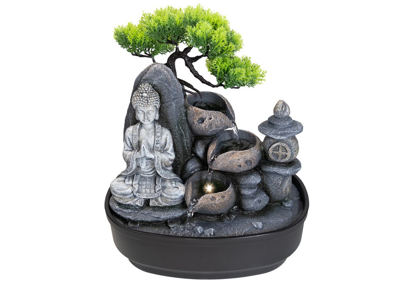 Lemodo Zimmerbrunnen Kaskadenbrunnen mit Buddha-Figur, 27 cm Breite Lemodo Zimmerbrunnen Kaskadenbrunnen mit Buddha-Figur, 27 cm Breite von Lemodo