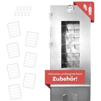 Räucherofen XL mit Zubehör, Räucherschrank 110 cm hoch aus legiertem Stahl von Lemodo