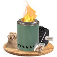 Tischkamin grün für Pellets, rauchfrei von Lemodo