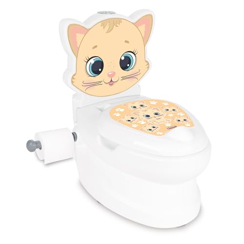 Töpfchen für Kinder ab 2 Jahre | Kindertoilette weiß mit Motiv mit herausnehmbarem Lerntöpfchen | Kinderklo mit Spülgeräusch | Babytopf mit praktischem Stauraum | Realitätsnahes Kinder Töpfchen von Lemodo