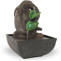 Zimmerbrunnen mit Blattschalen und LED Beleuchtung, Zierbrunnen für die Wohnung von Lemodo