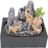 Zimmerbrunnen mit LED-Beleuchtung, Dekobrunnen “Elefanten” für die Wohnung von Lemodo