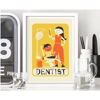 Geschenk Für Zahnarzt, Benutzerdefinierte Personalisierte Grafik Poster, Lustige Geschenkdruck, Büro-Vintage Design-Dekor, Muttertag Kieferorthopäde von LemonAndCello