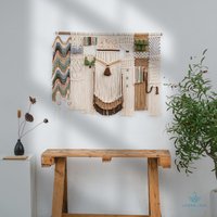 Extra Großer Makramee Wandbehang Boho Kopfteil Wandteppich, Abstrakte Kunst Extra Großer Makramee Wandbehang Boho Kopfteil Wandteppich, Abstrakte Kunst von LemonLeafMacrame