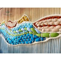 Große Makramee Wandbehang Ombré Bergfaser Art von LemonLeafMacrame
