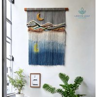 Ombré Makramee Wandbehang Handgemachte Fibre Art Landschaft von LemonLeafMacrame