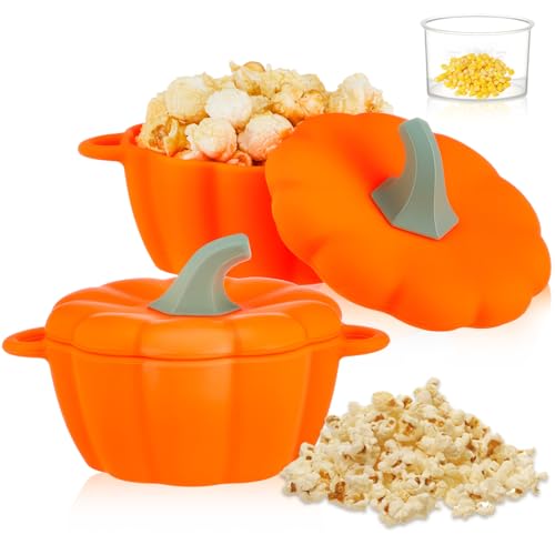 LemonRoad 2 Stück Halloween Kürbis Mikrowelle Popcorn Popper Silikon Lebensmittelecht Popcorn Schüssel mit 1 Messbecher für Halloween Küchenzubehör Herbst Party Supplies Geschenke, ölfrei LemonRoad 2 Stück Halloween Kürbis Mikrowelle Popcorn Popper Silikon Lebensmittelecht Popcorn Schüssel mit 1 Messbecher für Halloween Küchenzubehör Herbst Party Supplies Geschenke, ölfrei von LemonRoad