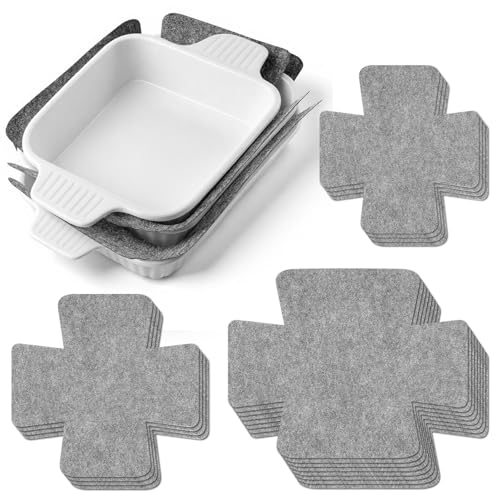 LemonRoad Set mit 16 Backgeschirr-Kratzschutz-Pads zum Stapeln, 3 Größen, grau, gepolstert, für Topf, Pfanne, Kochgeschirr, Schutz, extra dicker Filz, verhindert Risse beim Stapeln LemonRoad Set mit 16 Backgeschirr-Kratzschutz-Pads zum Stapeln, 3 Größen, grau, gepolstert, für Topf, Pfanne, Kochgeschirr, Schutz, extra dicker Filz, verhindert Risse beim Stapeln von LemonRoad