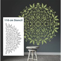 110 cm Xxl Mandala Wand Schablone - Wandschablone Für Wand, Boden Oder Möbel Und Textilien von Lemonbaum