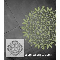 Bloom - 55 cm Vollkreis Große Mandala Wandschablonen Zum Malen Xxl Yoga Schablone Möbel Schablonen Boden von Lemonbaum