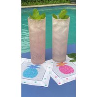 Bunte Ananas Leinen Cocktail Servietten Bunte Ananas Leinen Cocktail Servietten von LemondaisyDesign