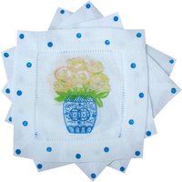 Chinoiserie Ginger Jar Floral Leinen Cocktail Servietten - 4Er Set Chinoiserie Ginger Jar Floral Leinen Cocktail Servietten - 4Er Set von LemondaisyDesign