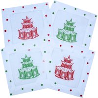 Holiday Chinoiserie Pagoda Leinen Cocktail Servietten - 4Er Set Holiday Chinoiserie Pagoda Leinen Cocktail Servietten - 4Er Set von LemondaisyDesign