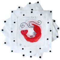 Orange Garnelen Leinen Küsten Cocktail Servietten Strand Bar Geschenk Orange Garnelen Leinen Küsten Cocktail Servietten Strand Bar Geschenk von LemondaisyDesign