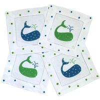 Preppy Blau Und Grün Whale Leinen Cocktail Servietten Preppy Blau Und Grün Whale Leinen Cocktail Servietten von LemondaisyDesign