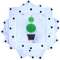 Schwarz Und Gold Grün Topiary Leinen Cocktail Servietten Schwarz Und Gold Grün Topiary Leinen Cocktail Servietten von LemondaisyDesign