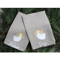 Weihnachtsengel Handbemaltes Leinen Handtuch Set Weihnachtsengel Handbemaltes Leinen Handtuch Set von LemondaisyDesign